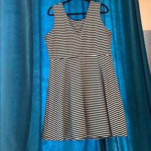 Striped teal and black dress